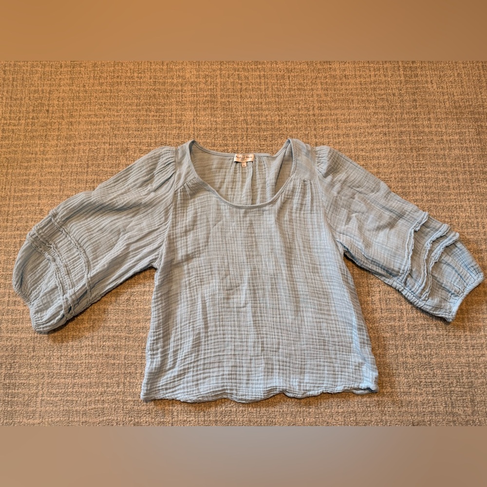 Michael Stars Cotton Blue Blouse